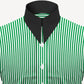 Long Pointed Collar Green and White Men Shirt 50s, 60s, 70s Vintage Dagger Collar Dress Shirt Spear Pointed Big Wide Collar Gangster Style Shirt