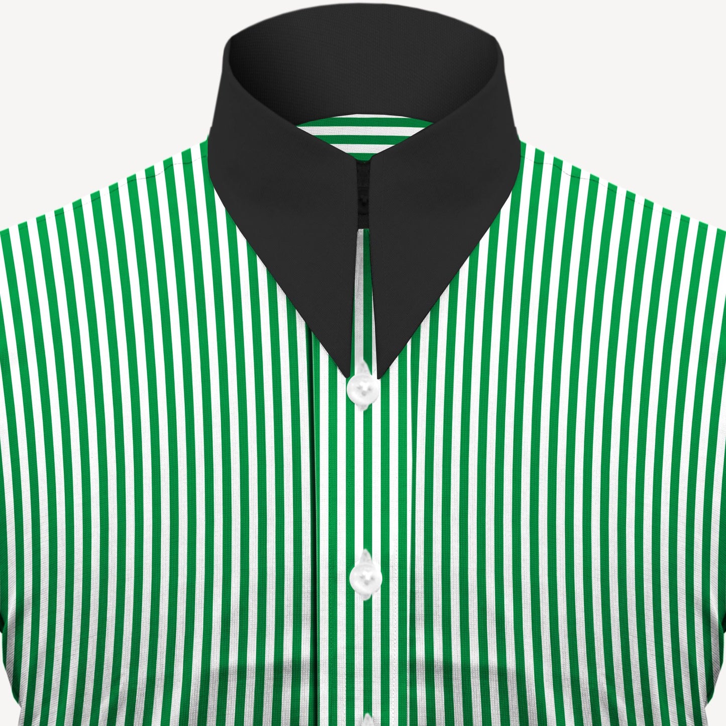 Long Pointed Collar Green and White Men Shirt 50s, 60s, 70s Vintage Dagger Collar Dress Shirt Spear Pointed Big Wide Collar Gangster Style Shirt