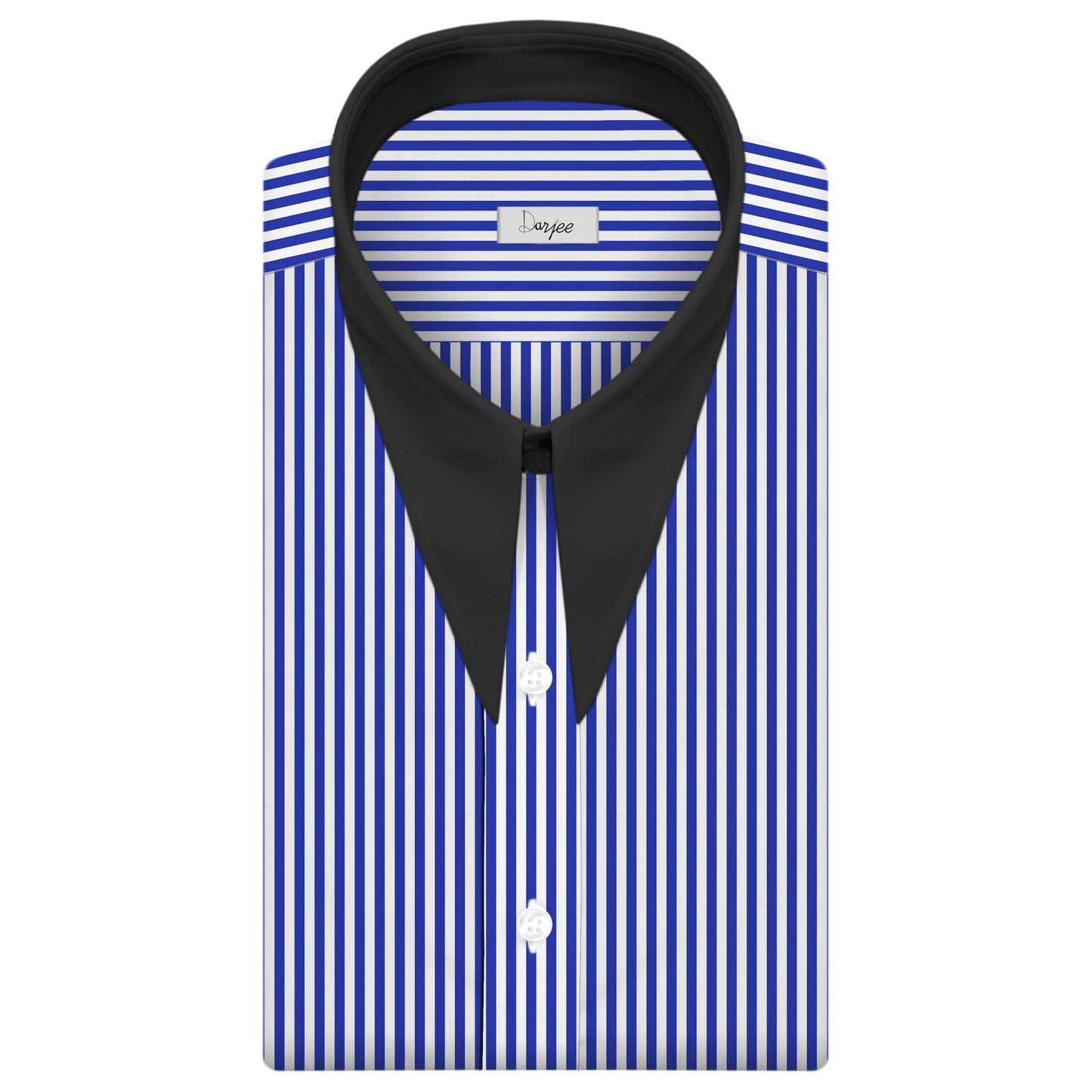 Long Pointed Collar Navy Blue and White Men Shirt 50s, 60s, 70s Vintage Dagger Collar Dress Shirt Spear Pointed Big Wide Collar Gangster Style Shirt