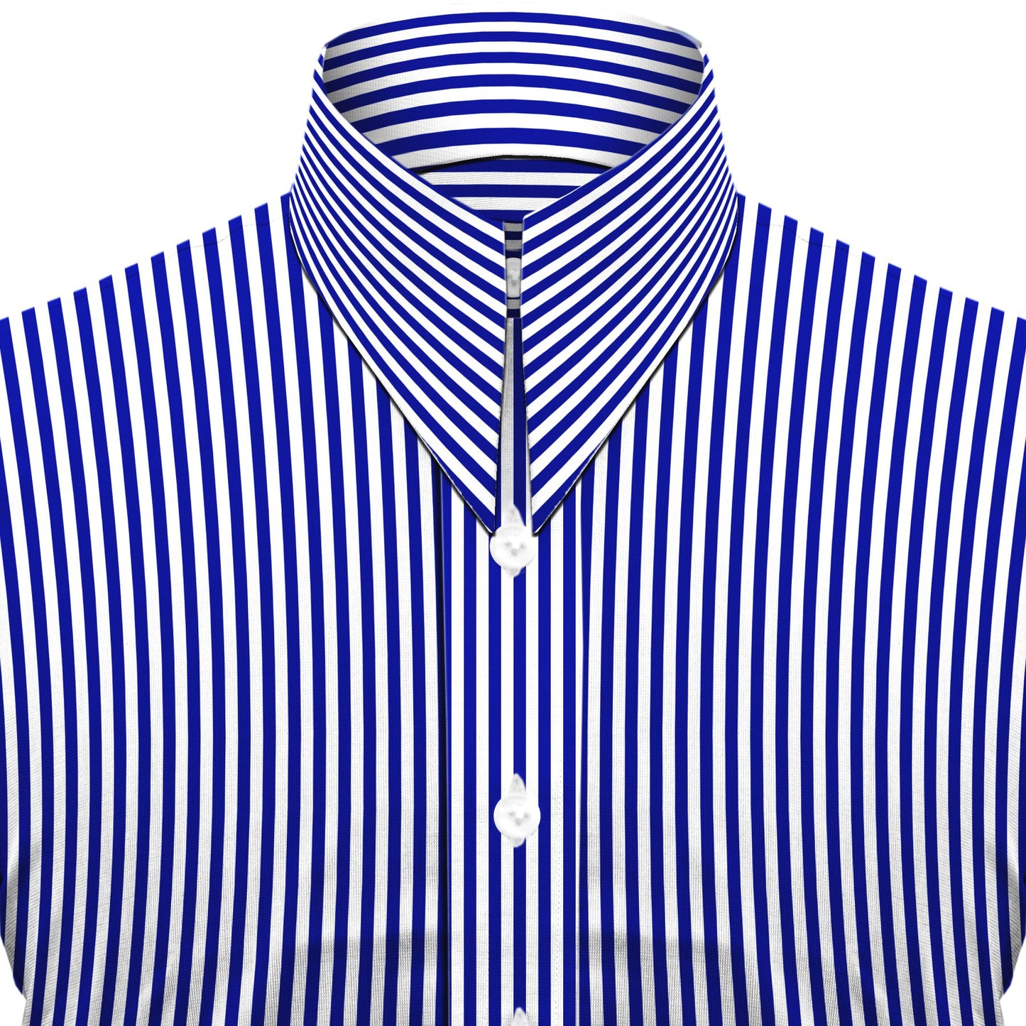 Long Pointed Collar Navy Blue and White Men Shirt 50s, 60s, 70s Vintage Dagger Collar Dress Shirt Spear Pointed Big Wide Collar Gangster Style Shirt