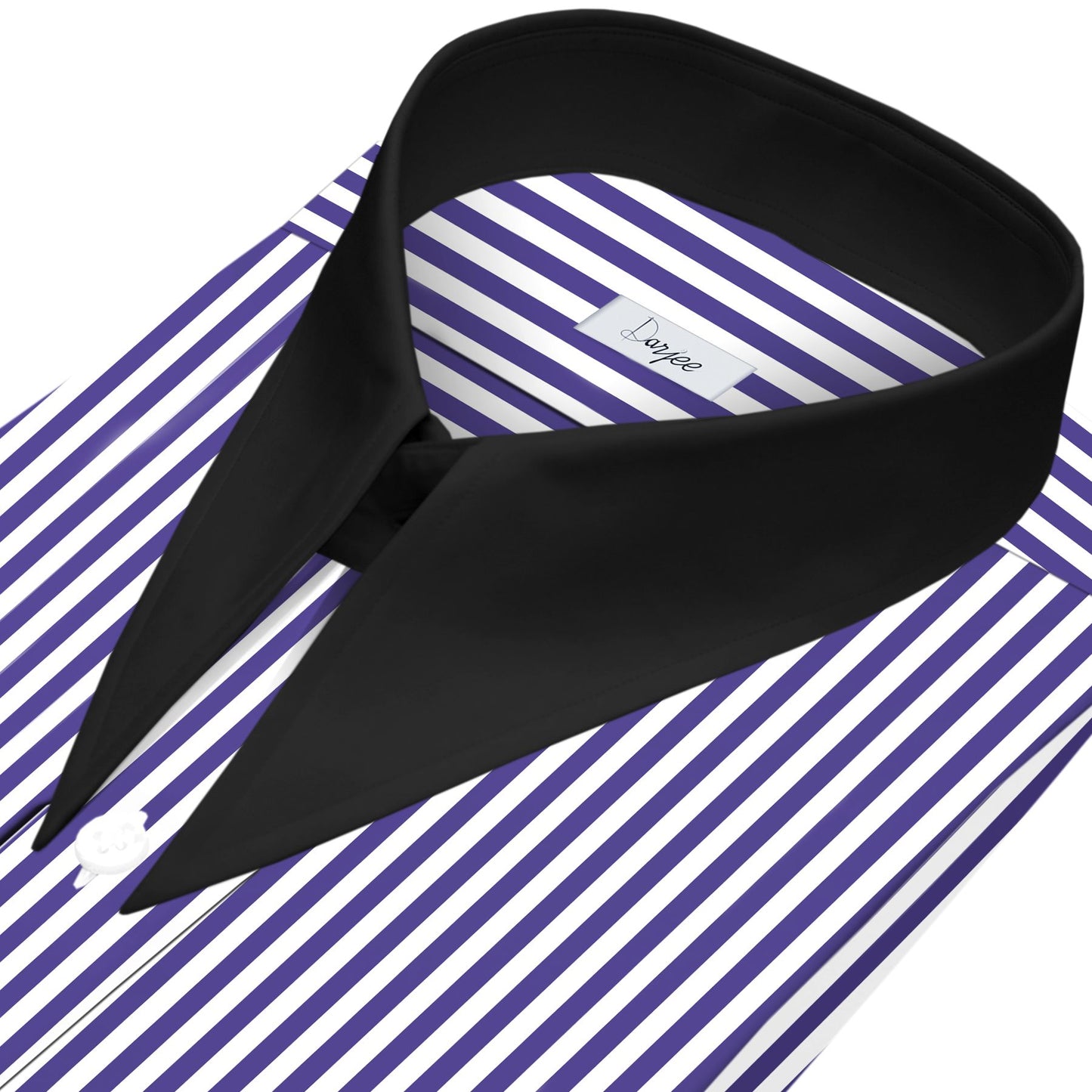 Long Pointed Collar Navy Blue and White Men Shirt 50s, 60s, 70s Vintage Dagger Collar Dress Shirt Spear Pointed Big Wide Collar Gangster Style Shirt