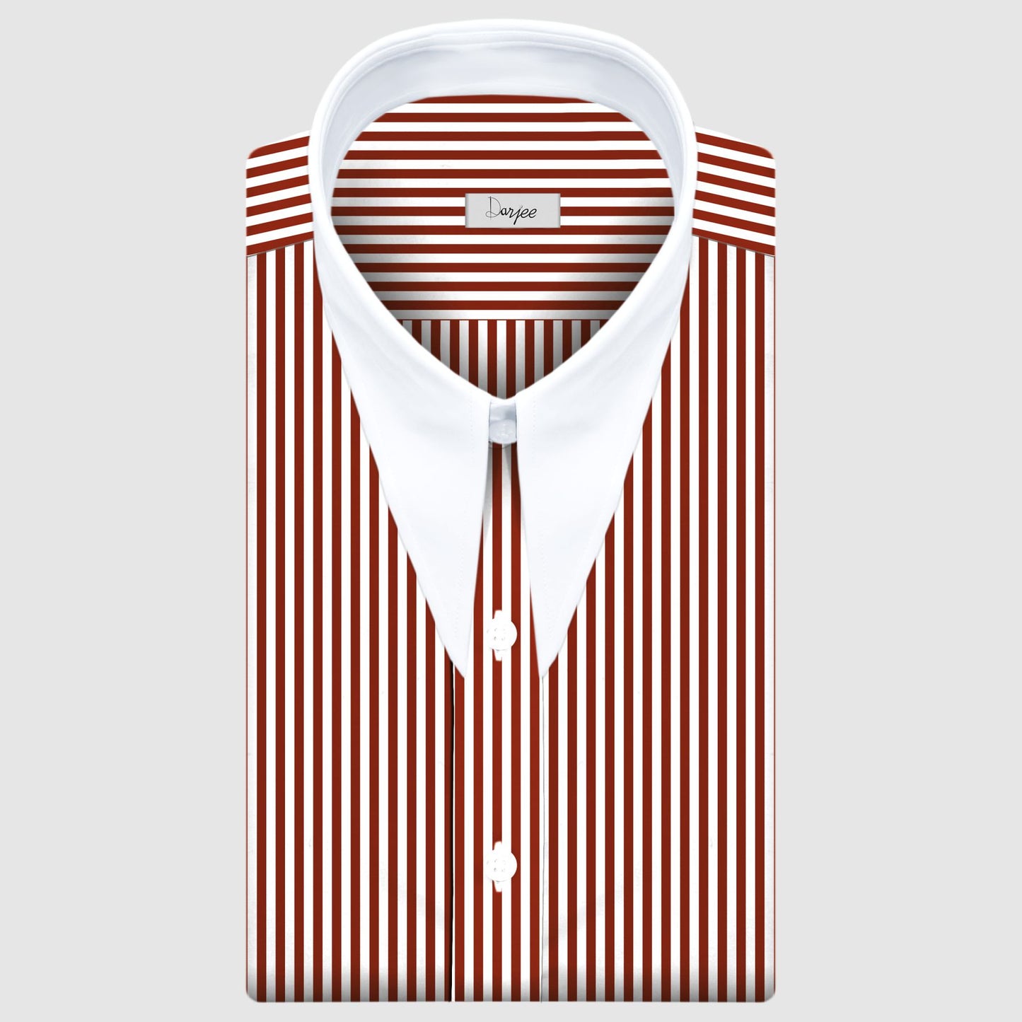 Long Pointed Collar Red and White Men Shirt 50s, 60s, 70s Vintage Dagger Collar Dress Shirt Spear Pointed Big Wide Collar Gangster Style Shirt