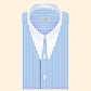 Long Pointed Collar Sky Blue and White Men Shirt 50s, 60s, 70s Vintage Dagger Collar Dress Shirt Spear Pointed Big Wide Collar Gangster Style Shirt
