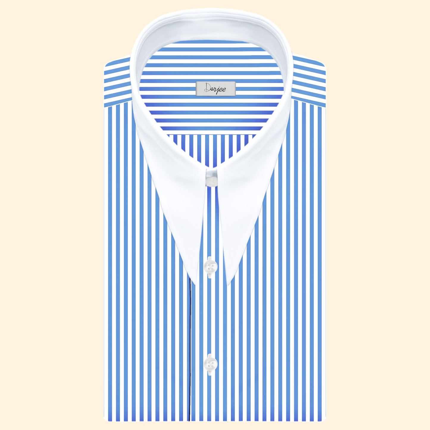 Long Pointed Collar Sky Blue and White Men Shirt 50s, 60s, 70s Vintage Dagger Collar Dress Shirt Spear Pointed Big Wide Collar Gangster Style Shirt