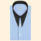 Long Pointed Collar Sky Blue and White Men Shirt 50s, 60s, 70s Vintage Dagger Collar Dress Shirt Spear Pointed Big Wide Collar Gangster Style Shirt