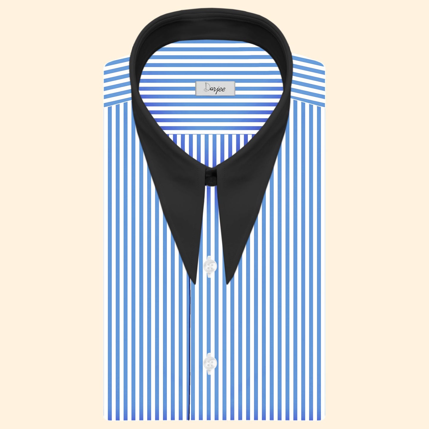 Long Pointed Collar Sky Blue and White Men Shirt 50s, 60s, 70s Vintage Dagger Collar Dress Shirt Spear Pointed Big Wide Collar Gangster Style Shirt