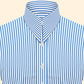 Long Pointed Collar Sky Blue and White Men Shirt 50s, 60s, 70s Vintage Dagger Collar Dress Shirt Spear Pointed Big Wide Collar Gangster Style Shirt