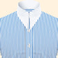 Long Pointed Collar Sky Blue and White Men Shirt 50s, 60s, 70s Vintage Dagger Collar Dress Shirt Spear Pointed Big Wide Collar Gangster Style Shirt