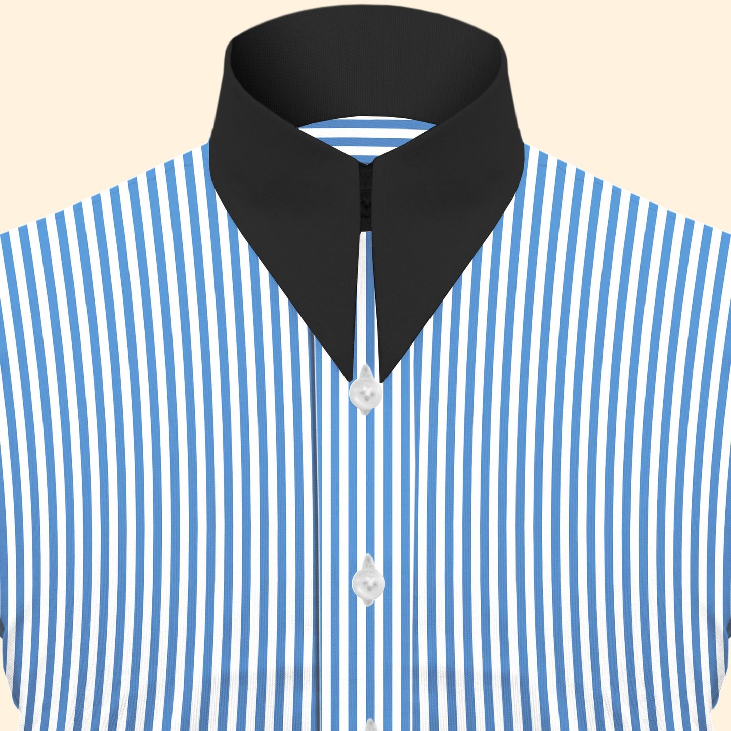 Long Pointed Collar Sky Blue and White Men Shirt 50s, 60s, 70s Vintage Dagger Collar Dress Shirt Spear Pointed Big Wide Collar Gangster Style Shirt