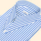 Long Pointed Collar Sky Blue and White Men Shirt 50s, 60s, 70s Vintage Dagger Collar Dress Shirt Spear Pointed Big Wide Collar Gangster Style Shirt