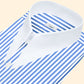 Long Pointed Collar Sky Blue and White Men Shirt 50s, 60s, 70s Vintage Dagger Collar Dress Shirt Spear Pointed Big Wide Collar Gangster Style Shirt