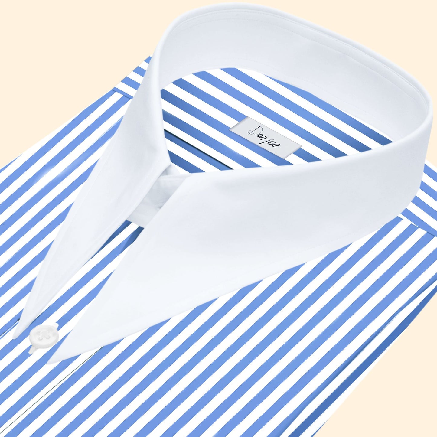 Long Pointed Collar Sky Blue and White Men Shirt 50s, 60s, 70s Vintage Dagger Collar Dress Shirt Spear Pointed Big Wide Collar Gangster Style Shirt
