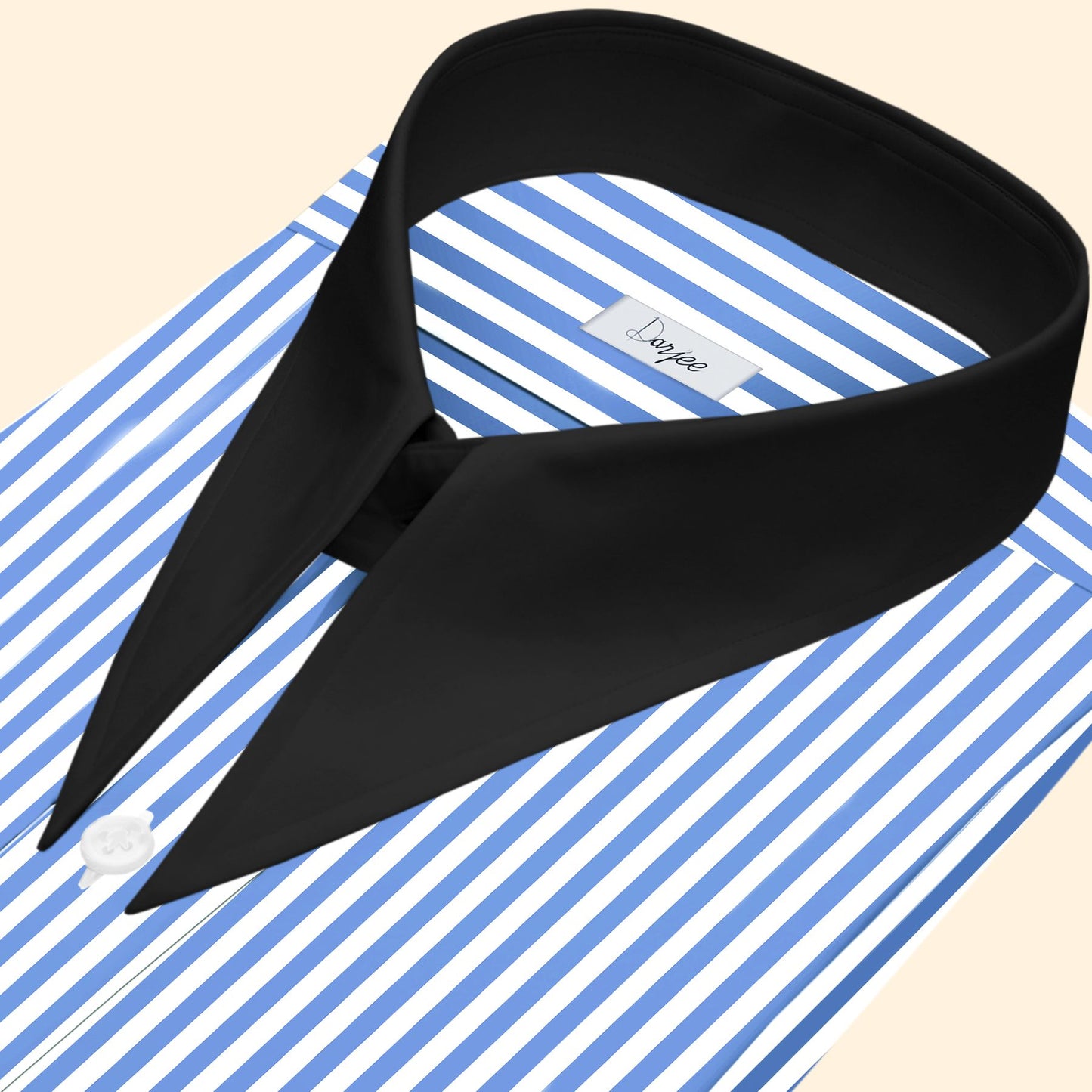 Long Pointed Collar Sky Blue and White Men Shirt 50s, 60s, 70s Vintage Dagger Collar Dress Shirt Spear Pointed Big Wide Collar Gangster Style Shirt