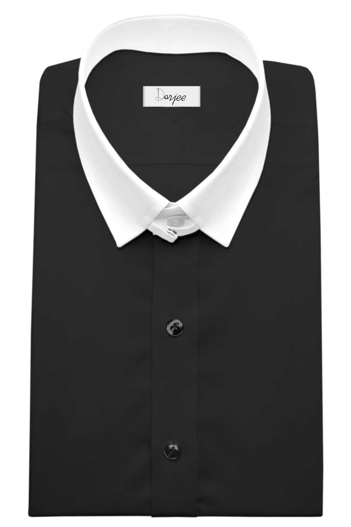 Snap Tab Collar Men's Black Dress Shirt Retro James Bond Celebrity Style Dress Classic Kent Clergy Collar Shirt Eton Loop Collar 70s 80s