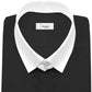 Snap Tab Collar Men's Black Dress Shirt Retro James Bond Celebrity Style Dress Classic Kent Clergy Collar Shirt Eton Loop Collar 70s 80s