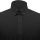 Snap Tab Collar Men's Black Dress Shirt Retro James Bond Celebrity Style Dress Classic Kent Clergy Collar Shirt Eton Loop Collar 70s 80s