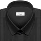 Snap Tab Collar Men's Black Dress Shirt Retro James Bond Celebrity Style Dress Classic Kent Clergy Collar Shirt Eton Loop Collar 70s 80s