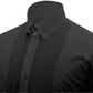 Snap Tab Collar Men's Black Dress Shirt Retro James Bond Celebrity Style Dress Classic Kent Clergy Collar Shirt Eton Loop Collar 70s 80s
