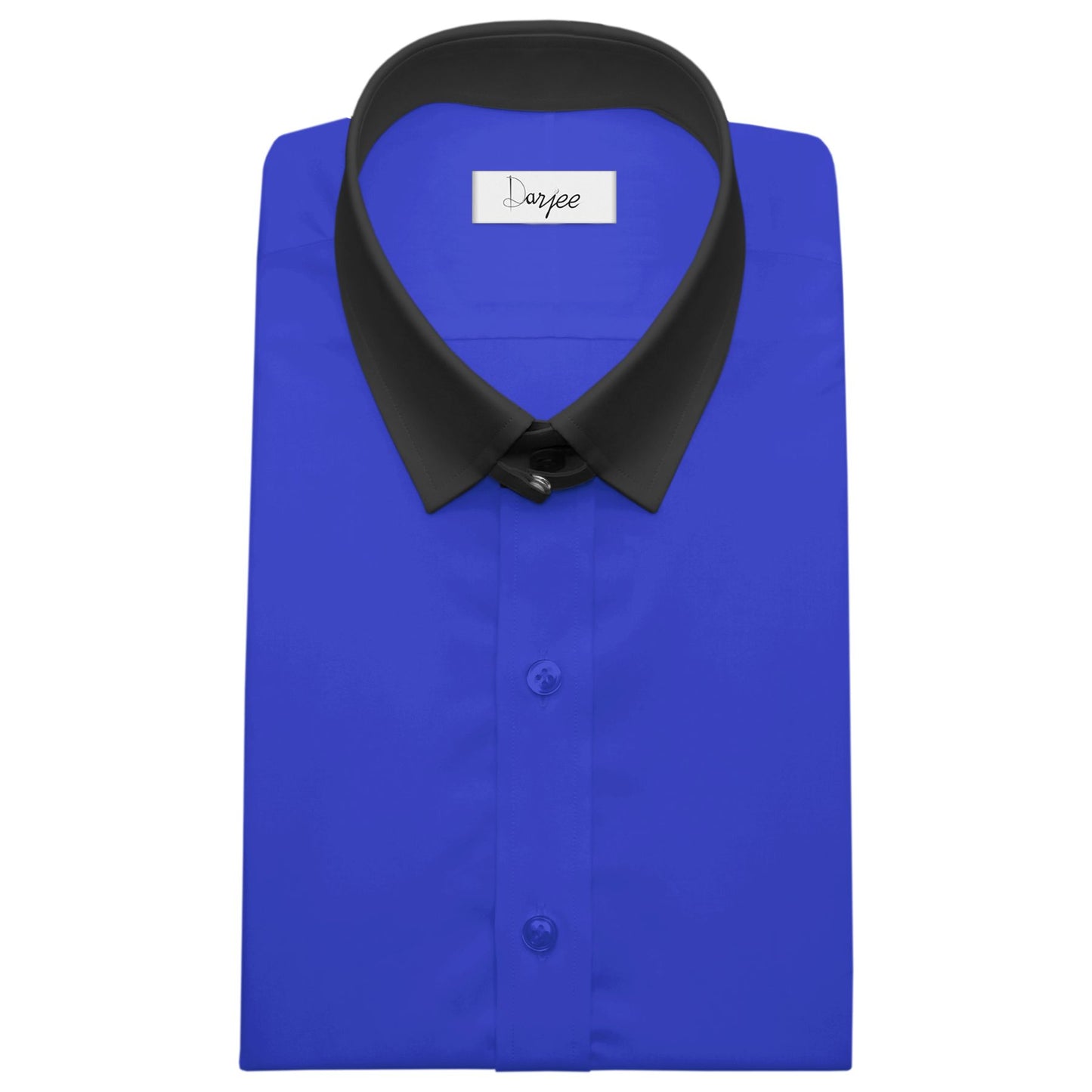 Snap Tab Collar Men's Blue Dress Shirt Retro James Bond Celebrity Style Dress Classic Kent Clergy Collar Shirt Eton Loop Collar 70s 80s