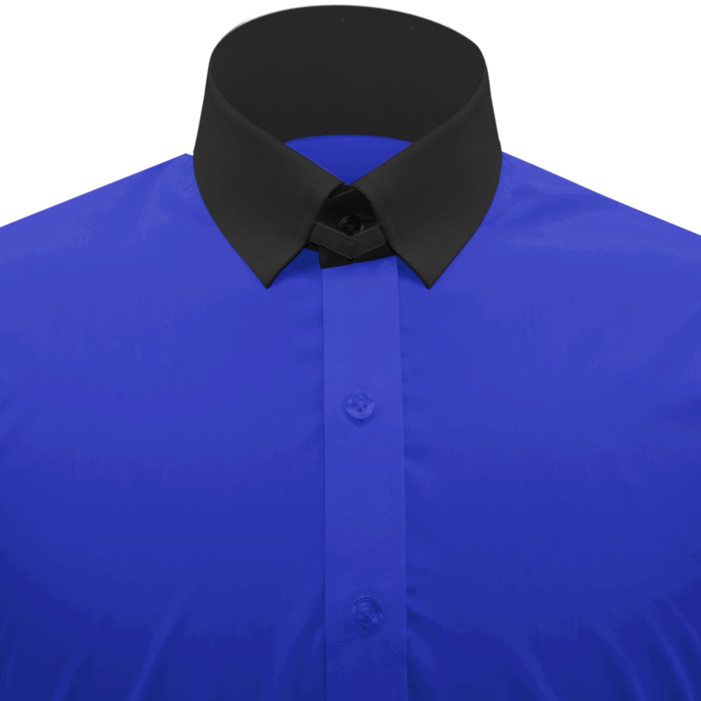 Snap Tab Collar Men's Blue Dress Shirt Retro James Bond Celebrity Style Dress Classic Kent Clergy Collar Shirt Eton Loop Collar 70s 80s