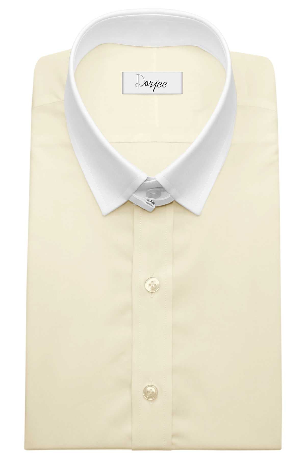 Snap Tab Collar Men's Cream Dress Shirt Retro James Bond Celebrity Style Dress Classic Kent Clergy Collar Shirt Eton Loop Collar 70s 80s