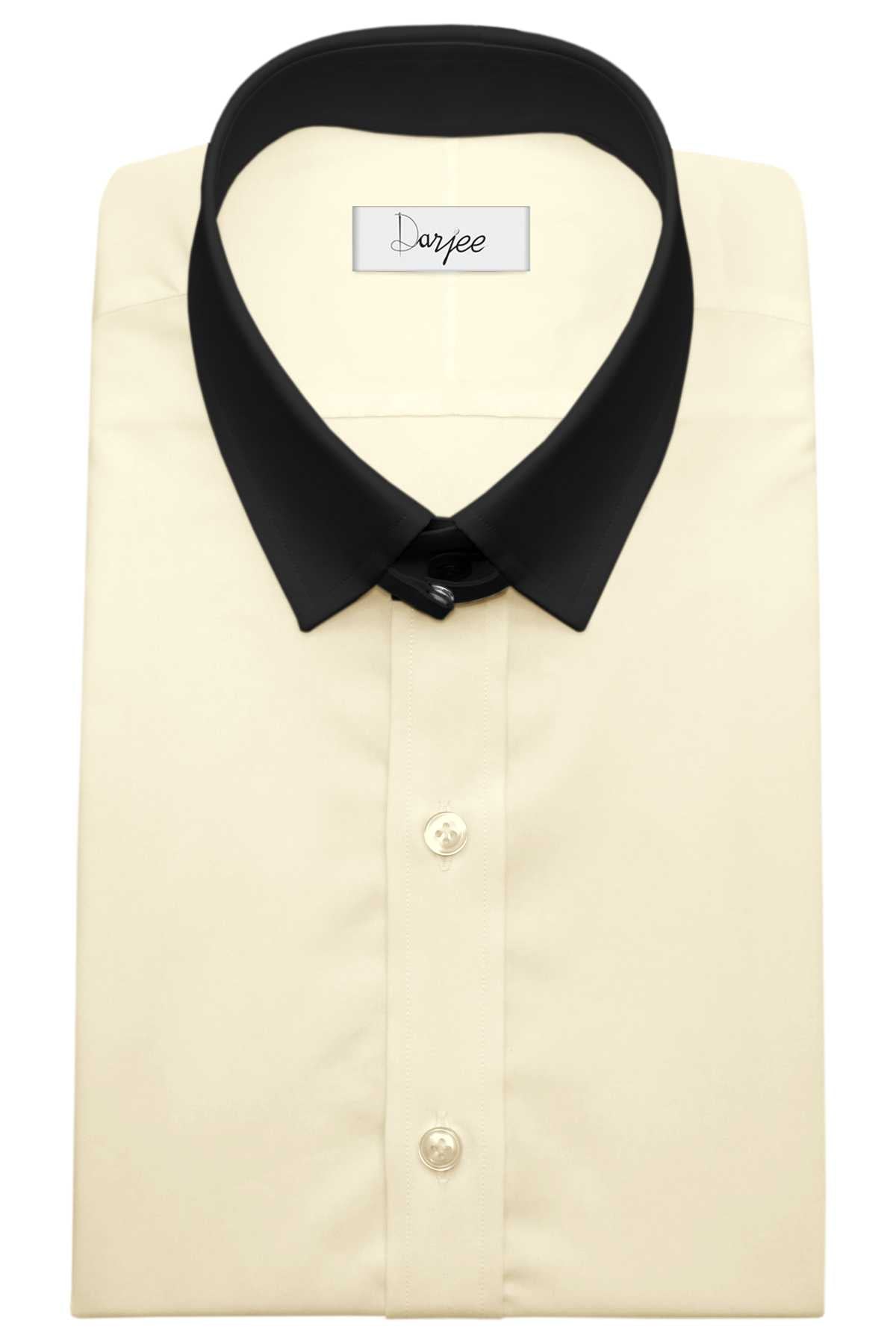Snap Tab Collar Men's Cream Dress Shirt Retro James Bond Celebrity Style Dress Classic Kent Clergy Collar Shirt Eton Loop Collar 70s 80s