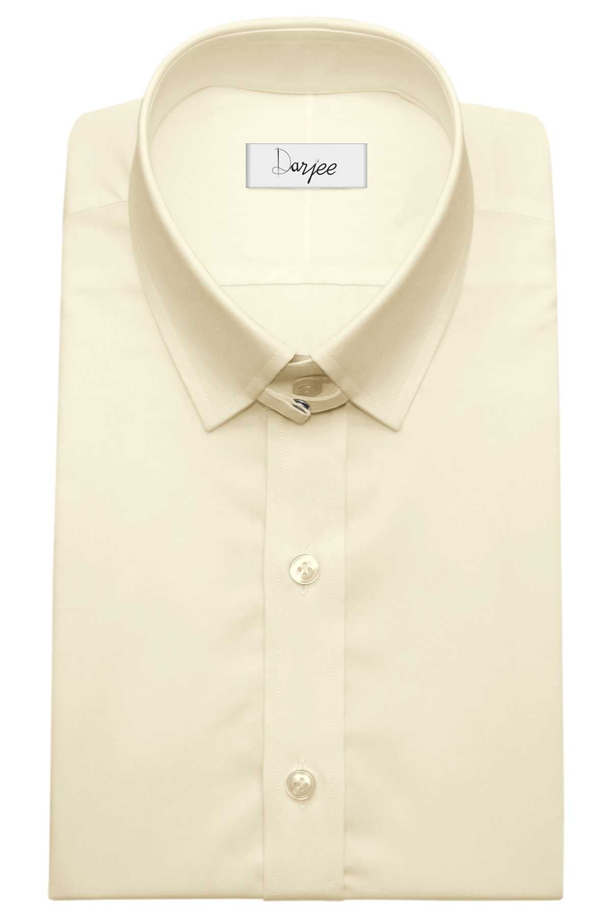 Snap Tab Collar Men's Cream Dress Shirt Retro James Bond Celebrity Style Dress Classic Kent Clergy Collar Shirt Eton Loop Collar 70s 80s