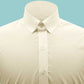 Snap Tab Collar Men's Cream Dress Shirt Retro James Bond Celebrity Style Dress Classic Kent Clergy Collar Shirt Eton Loop Collar 70s 80s