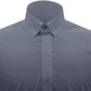 Snap Tab Collar Men's Grey Dress Shirt Retro James Bond Celebrity Style Dress Classic Kent Clergy Collar Shirt Eton Loop Collar 70s 80s