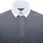 Snap Tab Collar Men's Grey Dress Shirt Retro James Bond Celebrity Style Dress Classic Kent Clergy Collar Shirt Eton Loop Collar 70s 80s