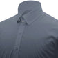 Snap Tab Collar Men's Grey Dress Shirt Retro James Bond Celebrity Style Dress Classic Kent Clergy Collar Shirt Eton Loop Collar 70s 80s