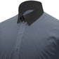 Snap Tab Collar Men's Grey Dress Shirt Retro James Bond Celebrity Style Dress Classic Kent Clergy Collar Shirt Eton Loop Collar 70s 80s
