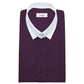 Snap Tab Collar Men's Dark Lilac Dress Shirt Retro James Bond Celebrity Style Dress Classic Kent Clergy Collar Shirt Eton Loop Collar 70s 80s
