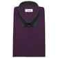 Snap Tab Collar Men's Dark Lilac Dress Shirt Retro James Bond Celebrity Style Dress Classic Kent Clergy Collar Shirt Eton Loop Collar 70s 80s