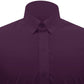 Snap Tab Collar Men's Dark Lilac Dress Shirt Retro James Bond Celebrity Style Dress Classic Kent Clergy Collar Shirt Eton Loop Collar 70s 80s