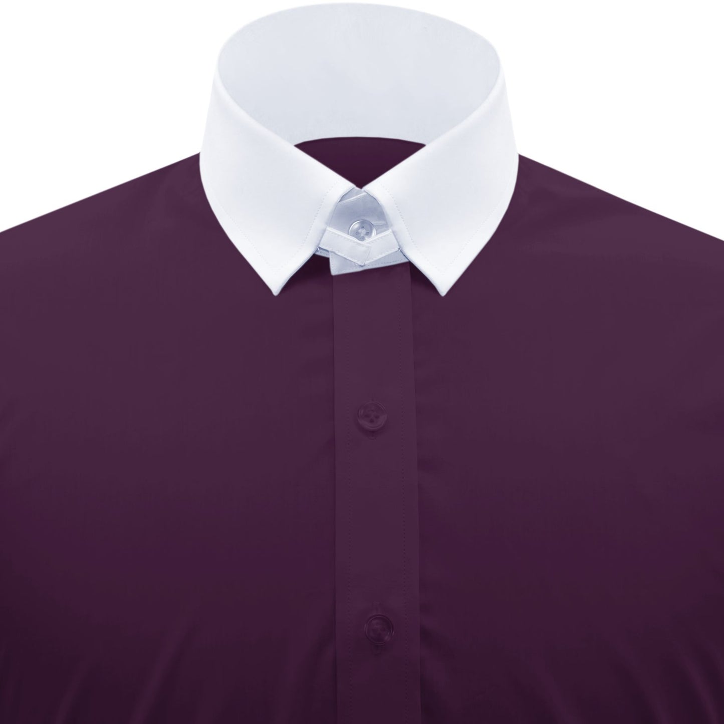 Snap Tab Collar Men's Dark Lilac Dress Shirt Retro James Bond Celebrity Style Dress Classic Kent Clergy Collar Shirt Eton Loop Collar 70s 80s