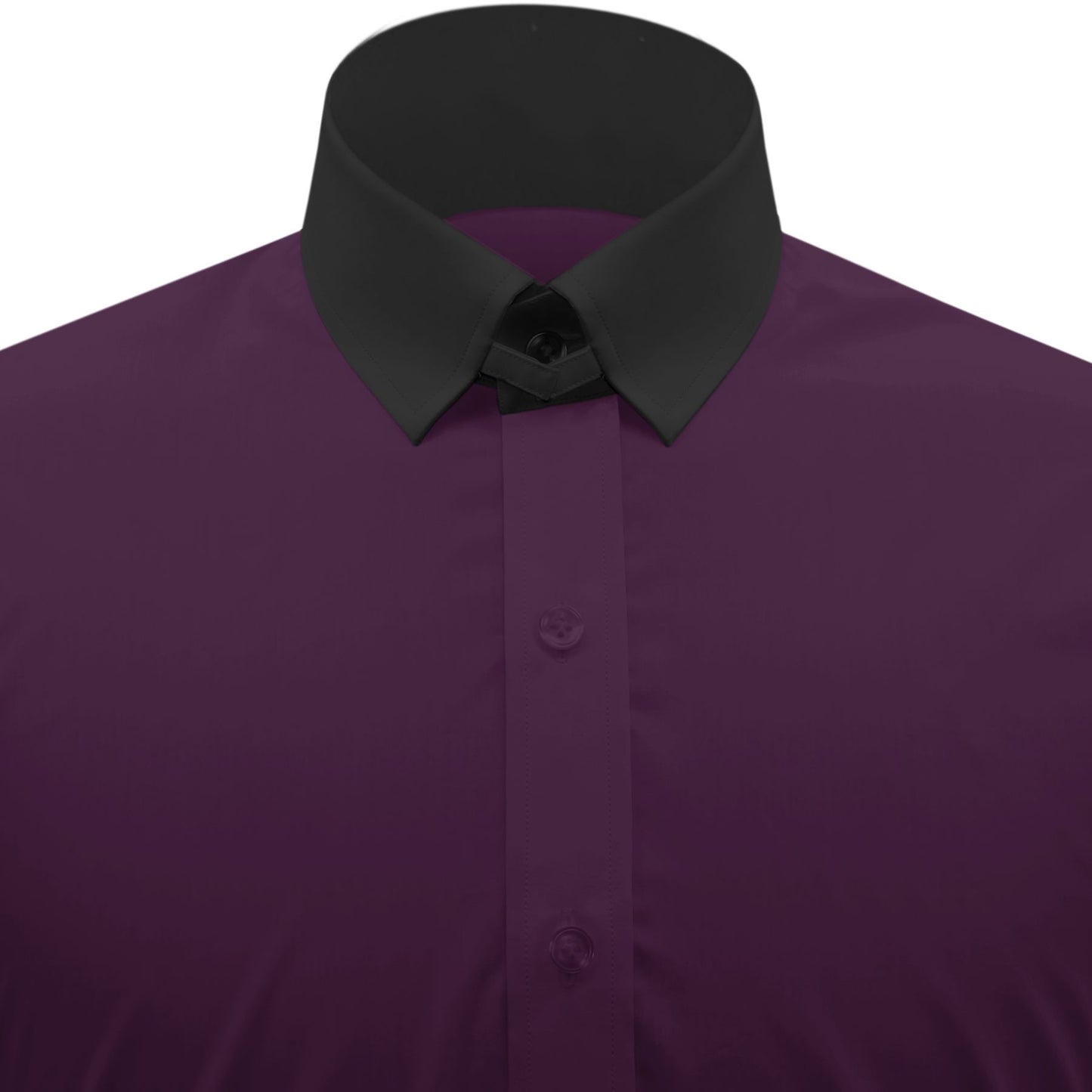 Snap Tab Collar Men's Dark Lilac Dress Shirt Retro James Bond Celebrity Style Dress Classic Kent Clergy Collar Shirt Eton Loop Collar 70s 80s