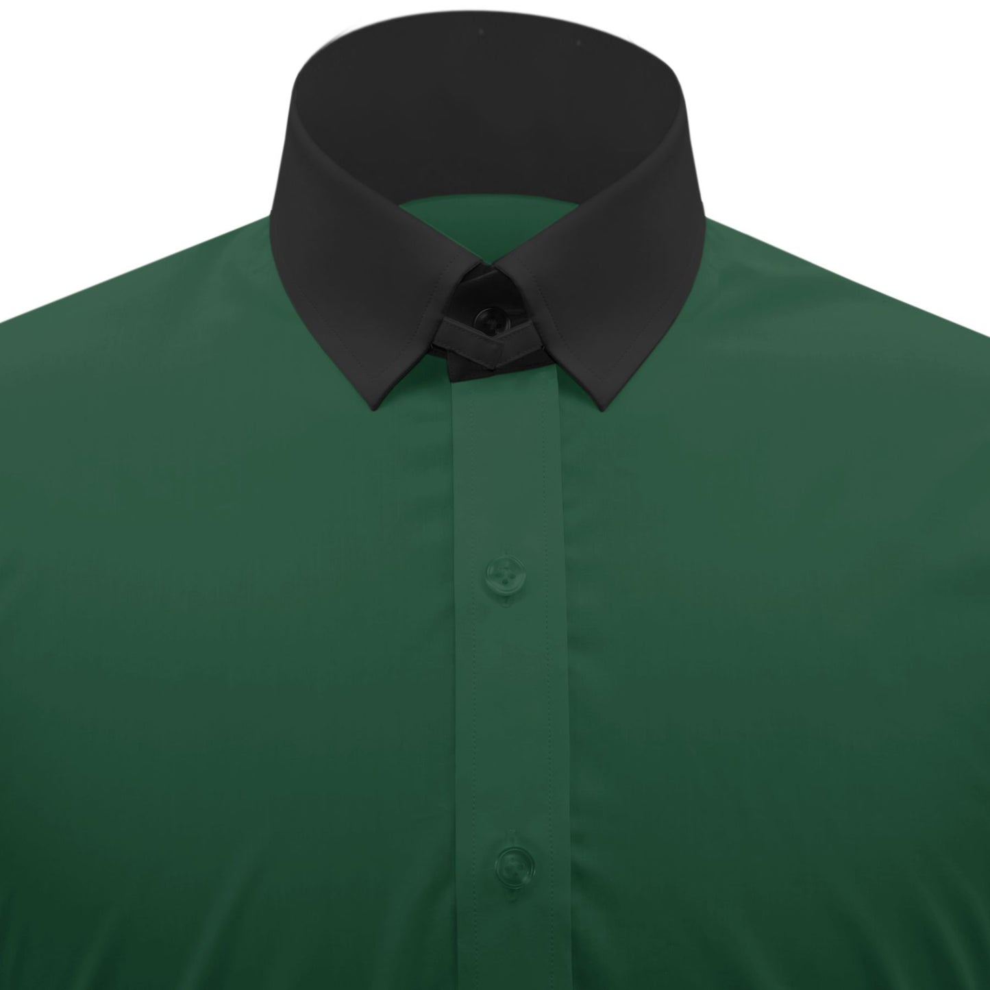 Snap Tab Collar Men's Green Dress Shirt Retro James Bond Celebrity Style Dress Classic Kent Clergy Collar Shirt Eton Loop Collar 70s 80s