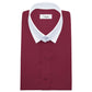 Snap Tab Collar Men's Maroon Dress Shirt Retro James Bond Celebrity Style Dress Classic Kent Clergy Collar Shirt Eton Loop Collar 70s 80s