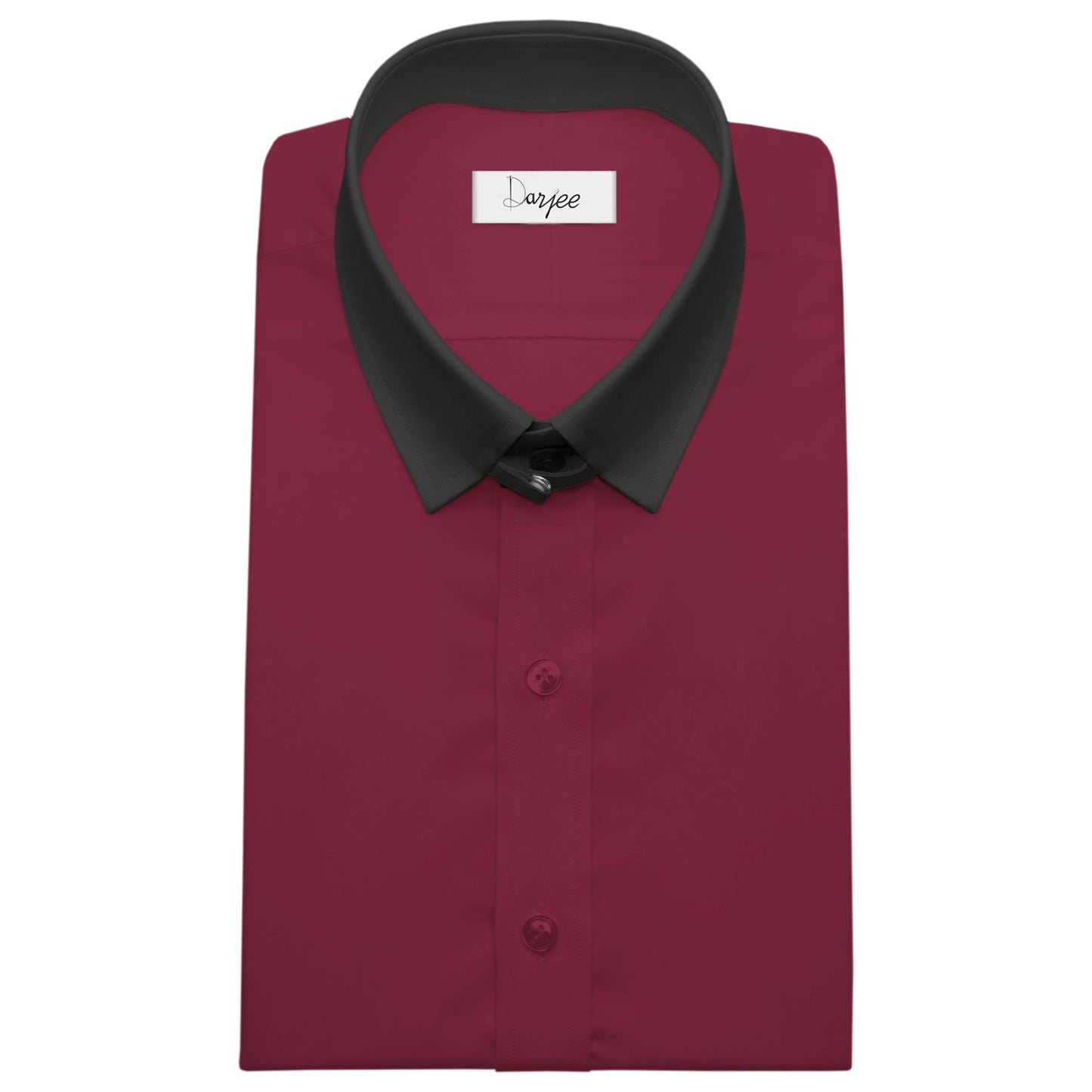 Snap Tab Collar Men's Maroon Dress Shirt Retro James Bond Celebrity Style Dress Classic Kent Clergy Collar Shirt Eton Loop Collar 70s 80s