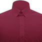 Snap Tab Collar Men's Maroon Dress Shirt Retro James Bond Celebrity Style Dress Classic Kent Clergy Collar Shirt Eton Loop Collar 70s 80s