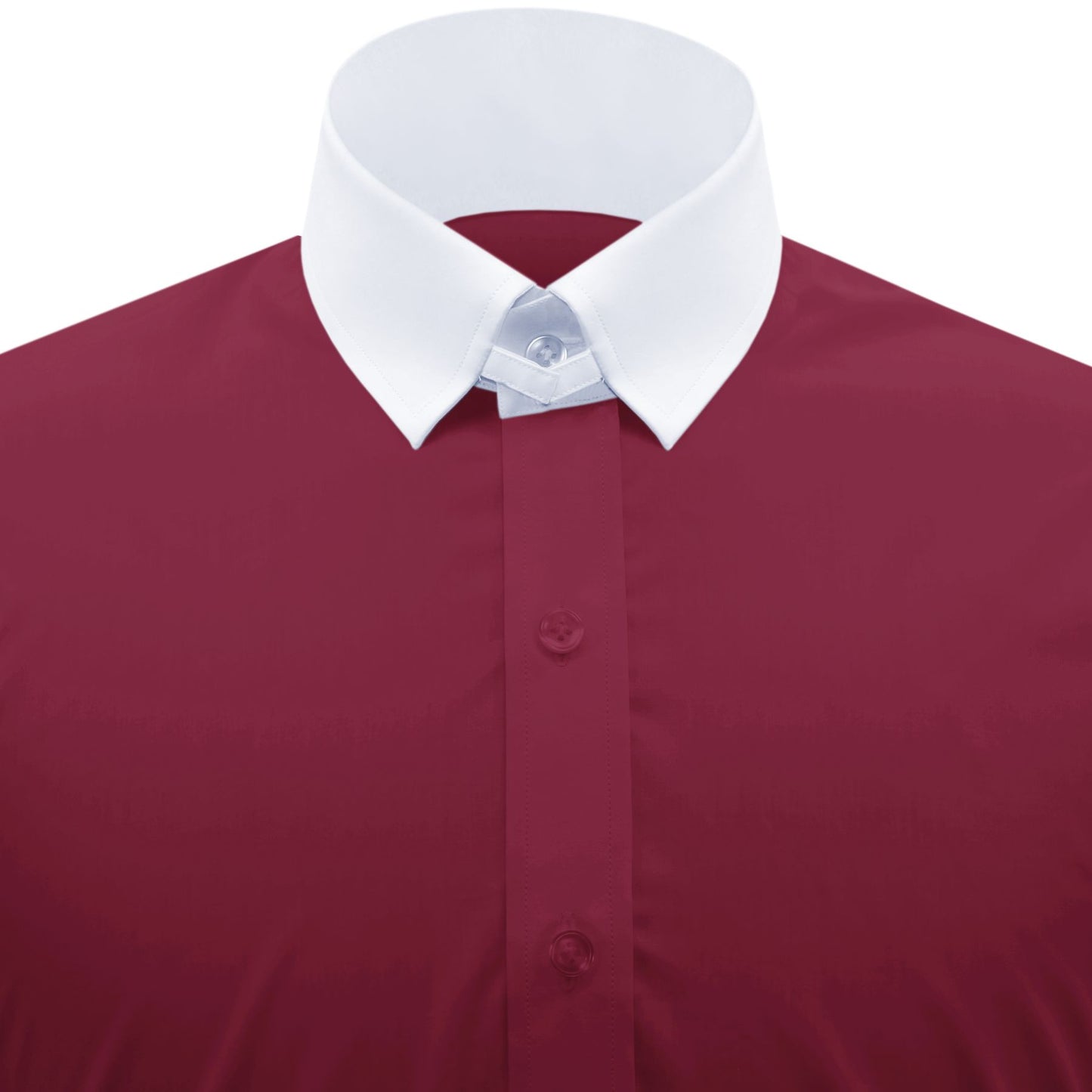 Snap Tab Collar Men's Maroon Dress Shirt Retro James Bond Celebrity Style Dress Classic Kent Clergy Collar Shirt Eton Loop Collar 70s 80s