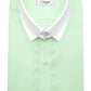 Snap Tab Collar Men's Mint Green Dress Shirt Retro James Bond Celebrity Style Dress Classic Kent Clergy Collar Shirt Eton Loop Collar 70s 80s