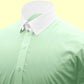 Snap Tab Collar Men's Mint Green Dress Shirt Retro James Bond Celebrity Style Dress Classic Kent Clergy Collar Shirt Eton Loop Collar 70s 80s