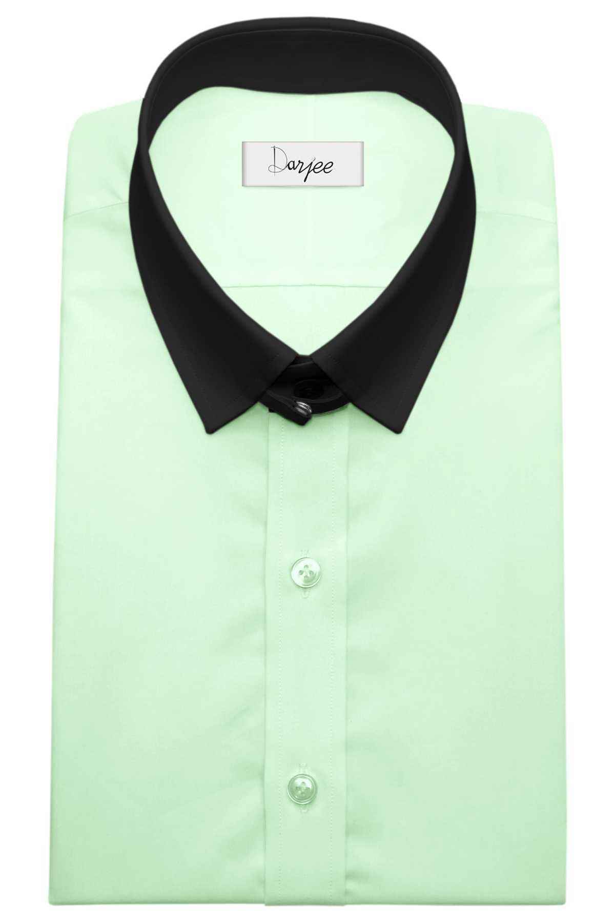 Snap Tab Collar Men's Mint Green Dress Shirt Retro James Bond Celebrity Style Dress Classic Kent Clergy Collar Shirt Eton Loop Collar 70s 80s