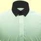 Snap Tab Collar Men's Mint Green Dress Shirt Retro James Bond Celebrity Style Dress Classic Kent Clergy Collar Shirt Eton Loop Collar 70s 80s