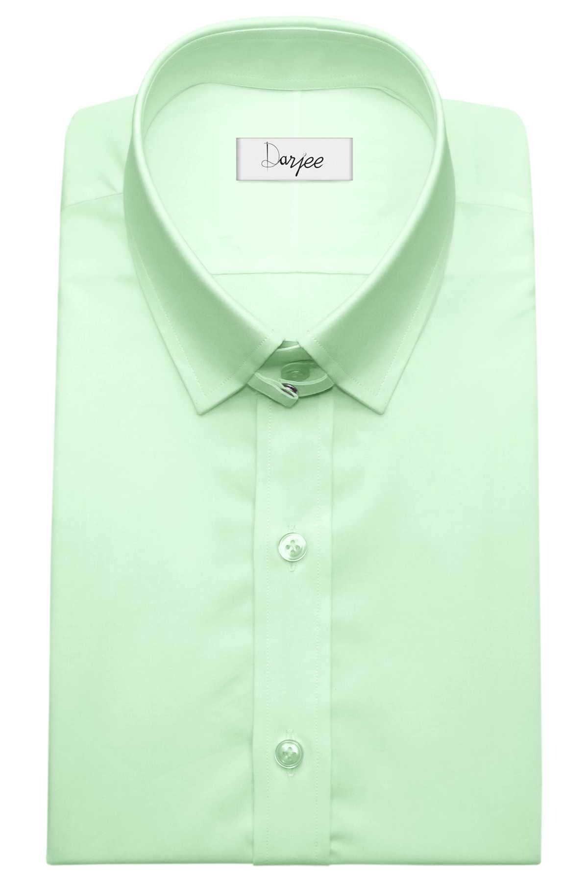 Snap Tab Collar Men's Mint Green Dress Shirt Retro James Bond Celebrity Style Dress Classic Kent Clergy Collar Shirt Eton Loop Collar 70s 80s
