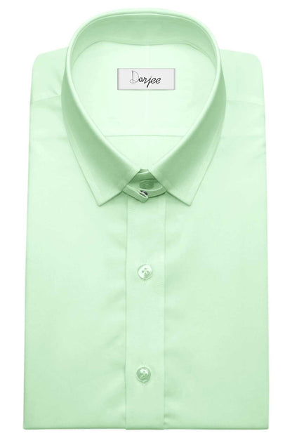 Snap Tab Collar Men's Mint Green Dress Shirt Retro James Bond Celebrity Style Dress Classic Kent Clergy Collar Shirt Eton Loop Collar 70s 80s