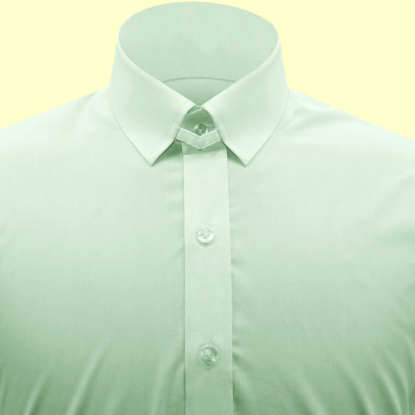 Snap Tab Collar Men's Mint Green Dress Shirt Retro James Bond Celebrity Style Dress Classic Kent Clergy Collar Shirt Eton Loop Collar 70s 80s