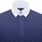Snap Tab Collar Men's Navy Blue Dress Shirt Retro James Bond Celebrity Style Dress Classic Kent Clergy Collar Shirt Eton Loop Collar 70s 80s